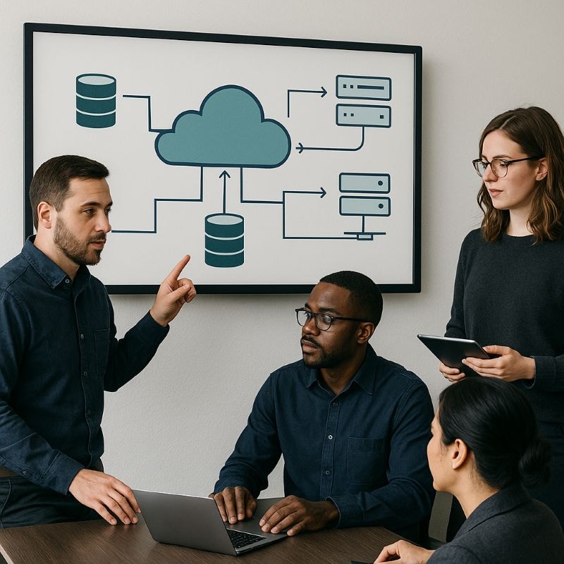 Professionals managing company data systems to ensure quality and accessibility