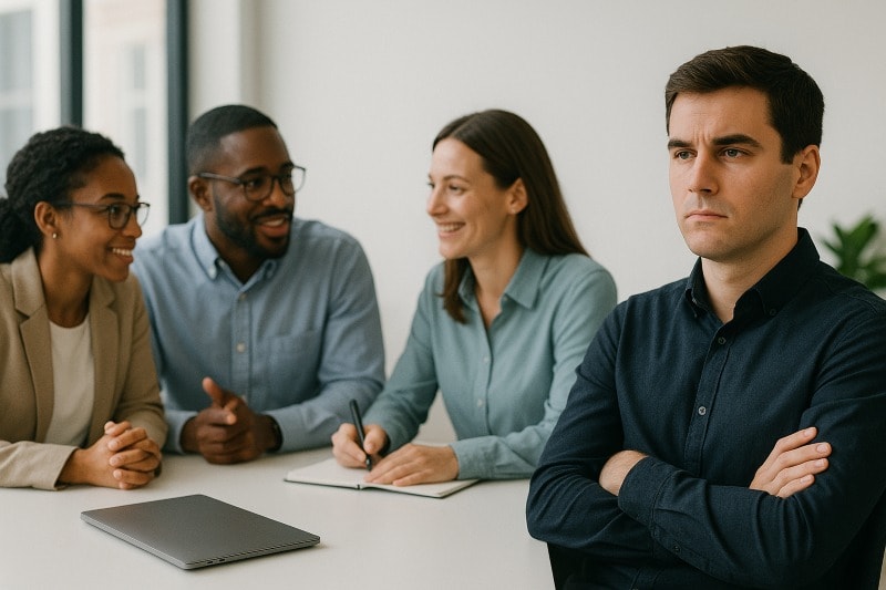 Employee disengagement reflecting poor company culture within a team.